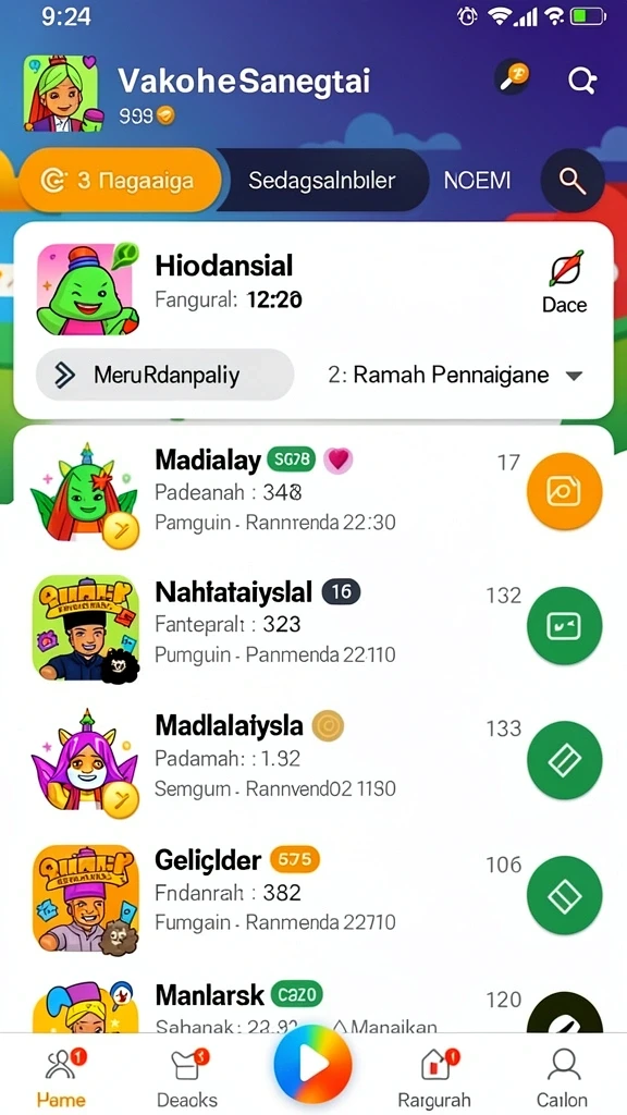 Fitur permainan menarik dan beragam.