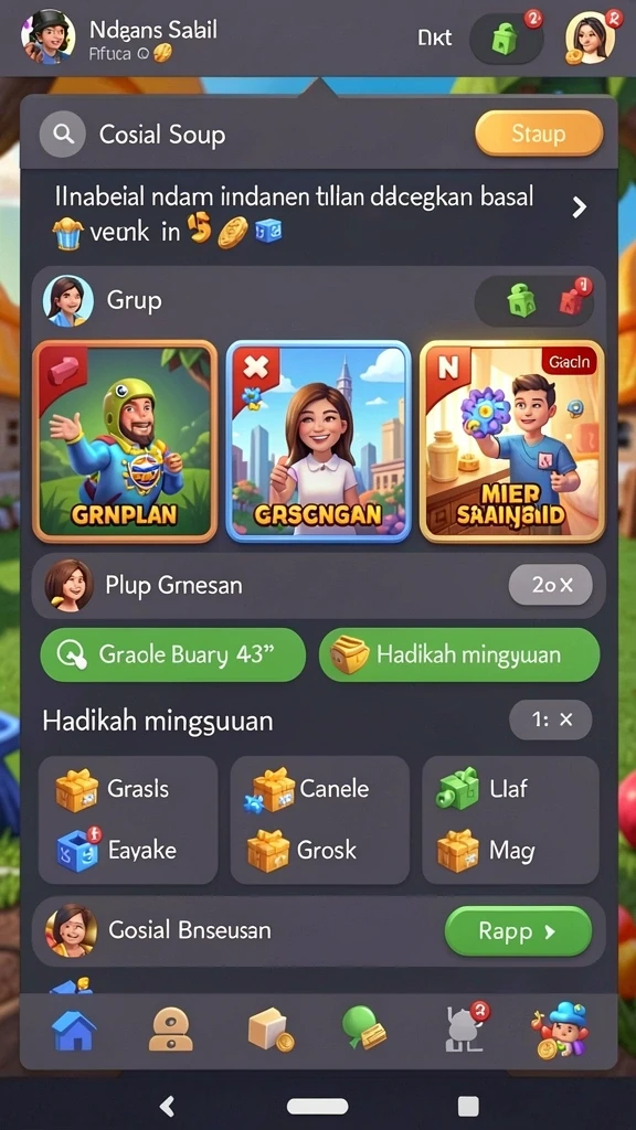 Fitur obrolan untuk interaksi antar pemain.